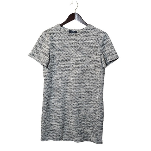 Bershka Gray Tweed-Style Mini Dress - Size L - Picture 1 of 4